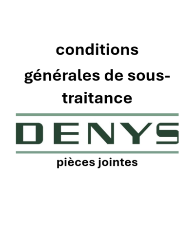 Conditions Générales De Sous Traitance Pieces Jointes