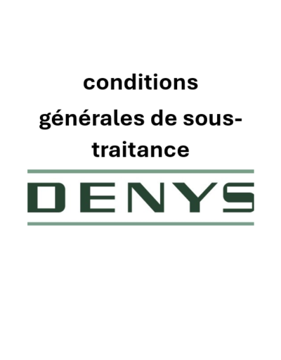 Conditions Générales De Sous Traitance